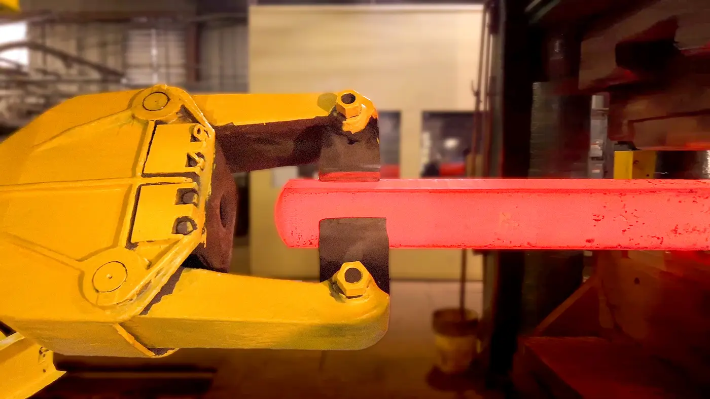 Forge press in operation at STS Metals